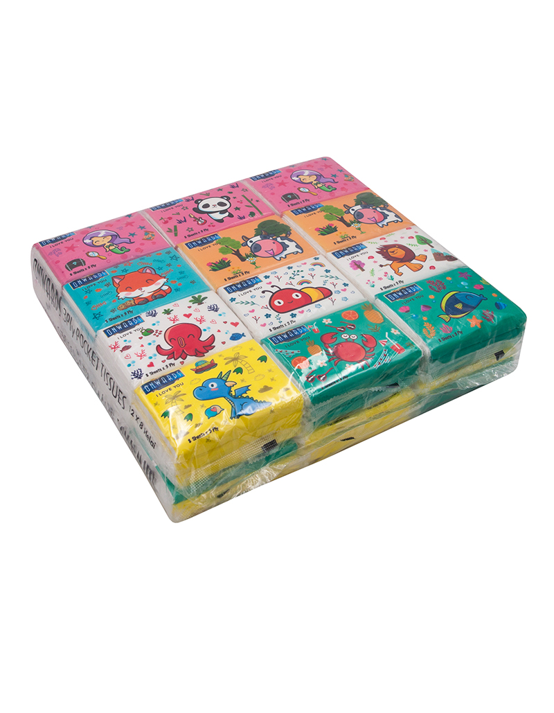Onwards - Cartoon Pocket Tissue<br/> 12 Bundles x 6 Tubes x 12 Packets x 8 Sheets